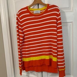 Pearl Orange and Yellow Striped Women's Sweater